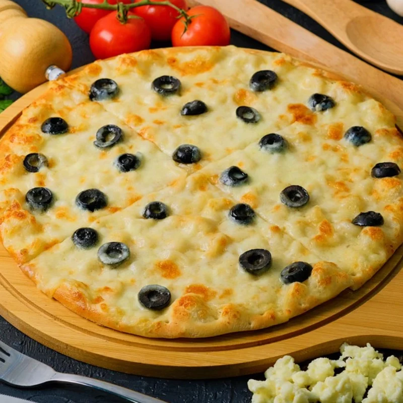White Cheese With Black Olives Saj
